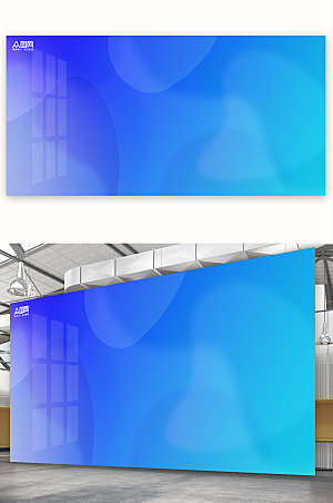 炫酷商务展板免抠背景蓝色图片
