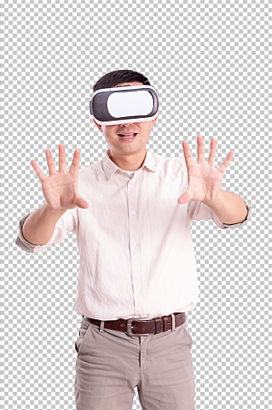 科技VR体验男生人物PNG摄影图