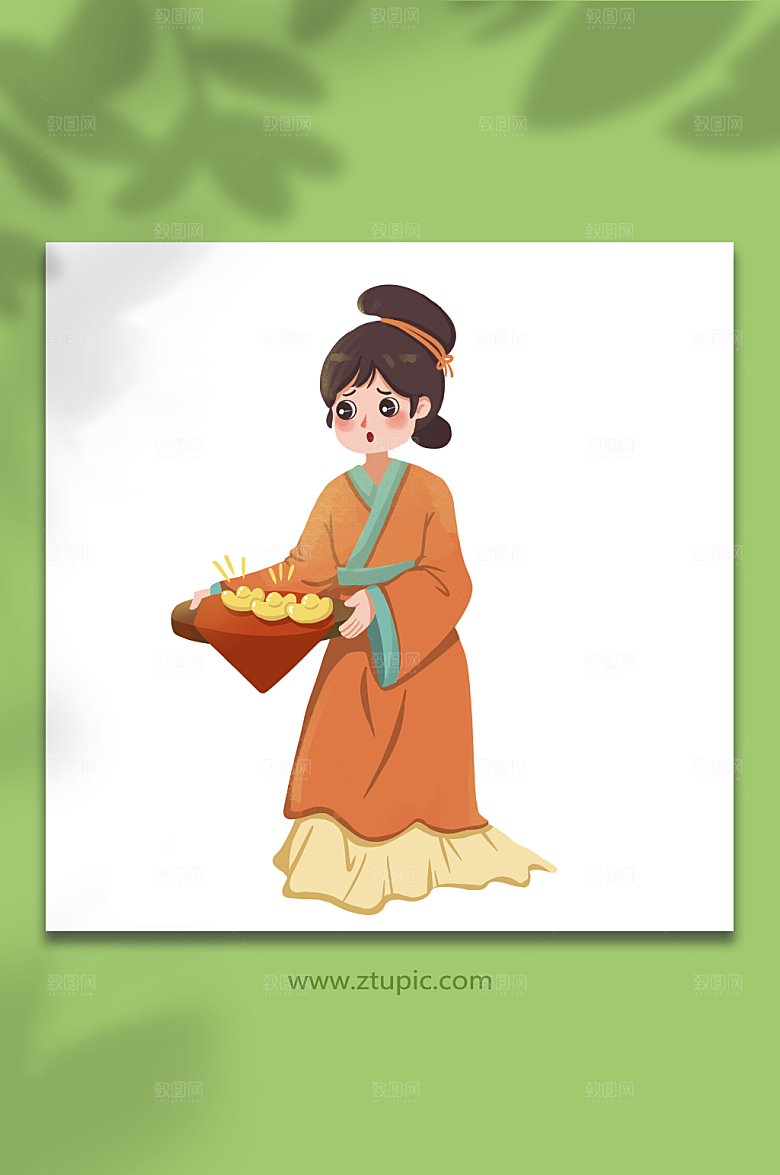 大气古代妇人人物中式元素
