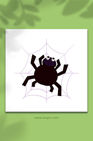 黑色蜘蛛网万圣节元素创意插画