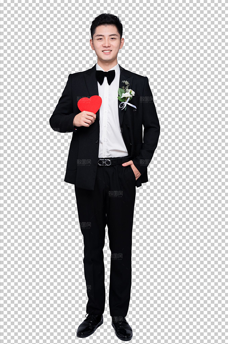 帅气婚纱照男性人物PNG创意摄影图
