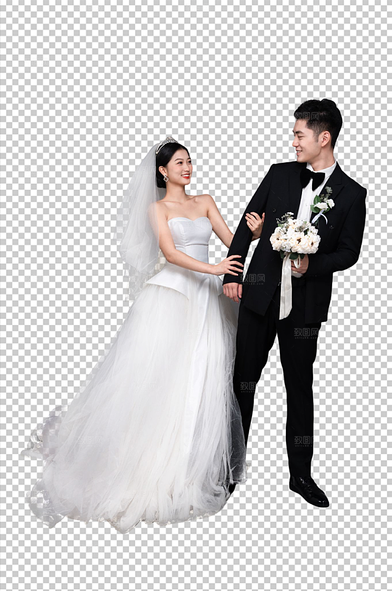 甜蜜婚纱照婚礼人物PNG原创摄影图