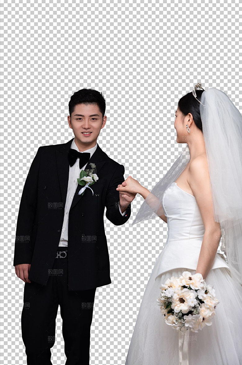 原创婚纱照婚礼人物PNG大气摄影图