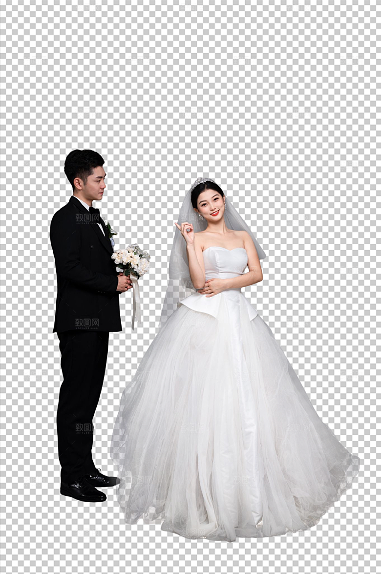 婚纱照婚礼人物PNG高清原创摄影图