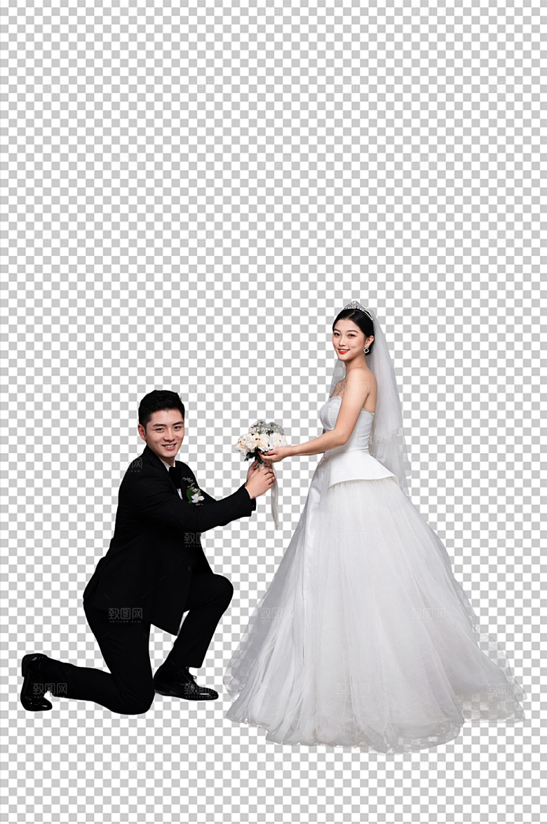 婚纱照婚礼人物PNG唯美摄影图