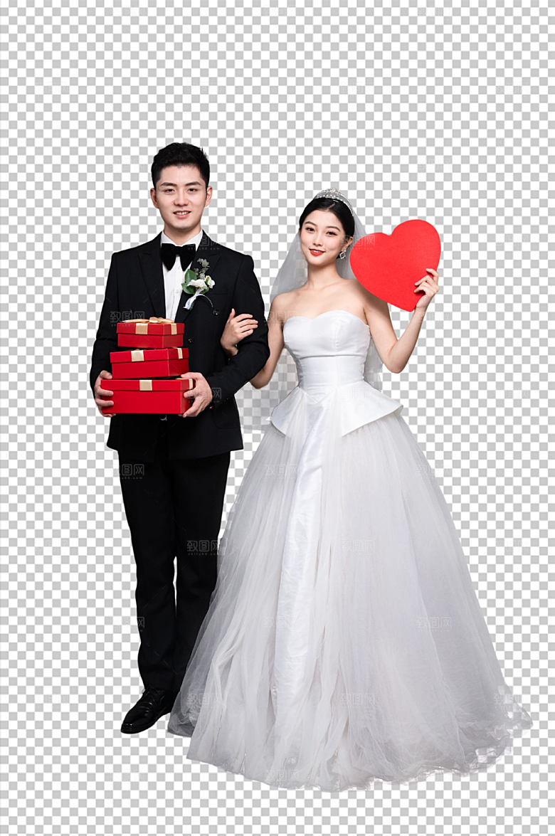 婚纱照婚礼男女人物PNG时尚摄影图