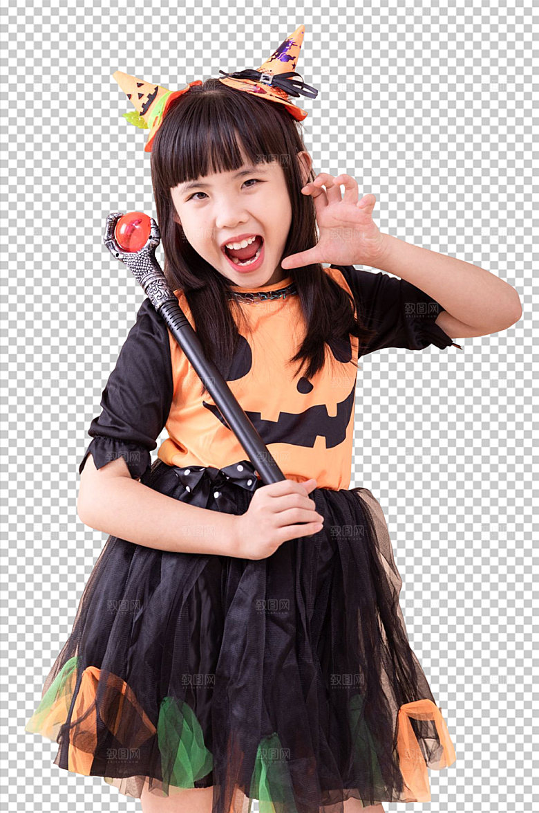 惊悚万圣节女孩人物PNG摄影图片