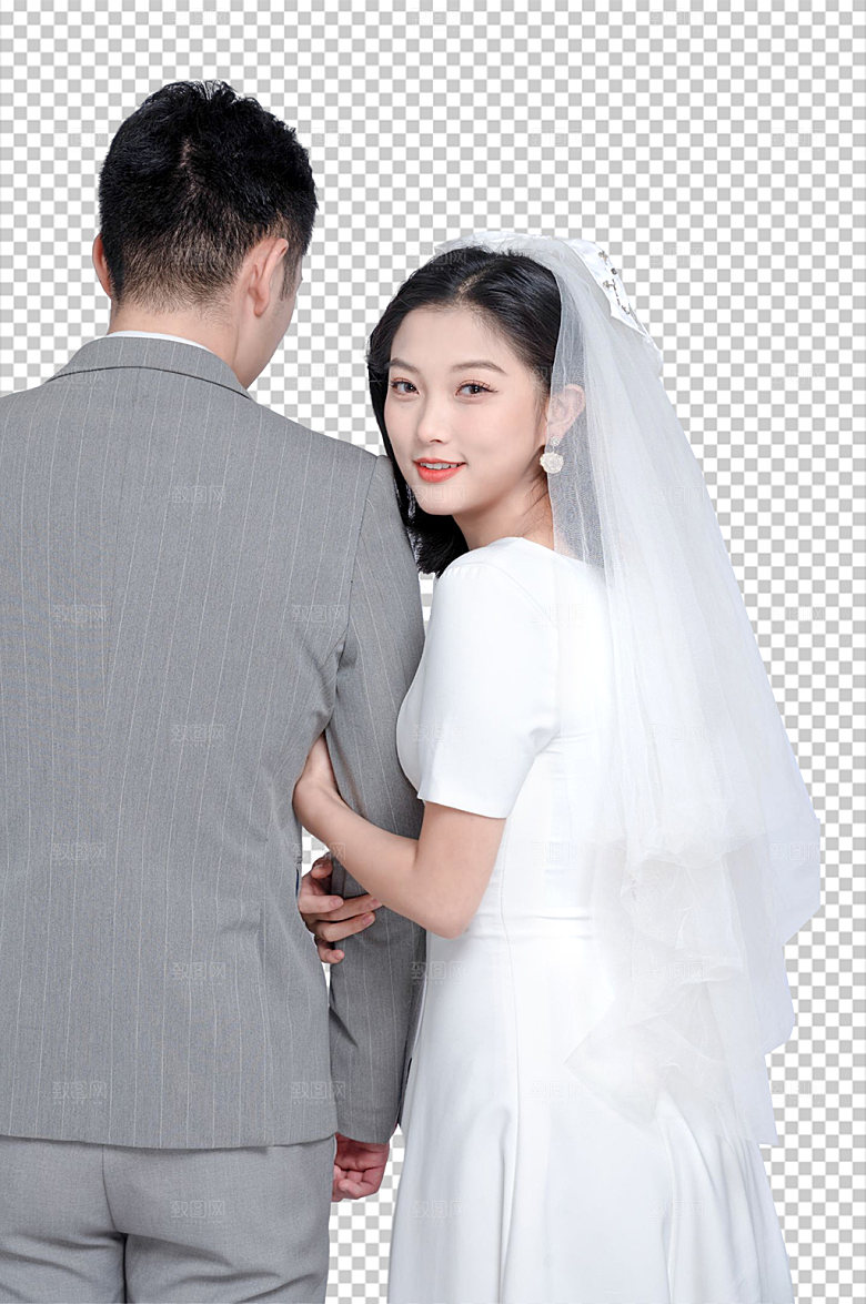现代婚礼男女人物大气PNG摄影图
