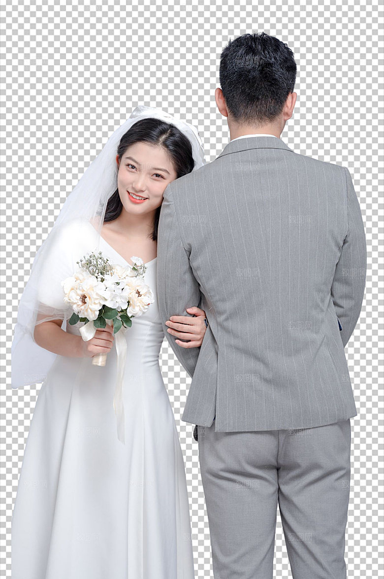 现代婚礼男女人物原创PNG摄影图