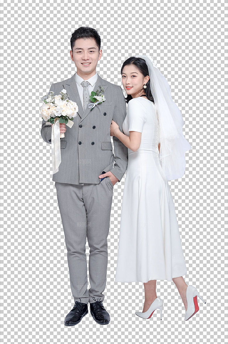 唯美婚礼人物创意免扣PNG摄影图