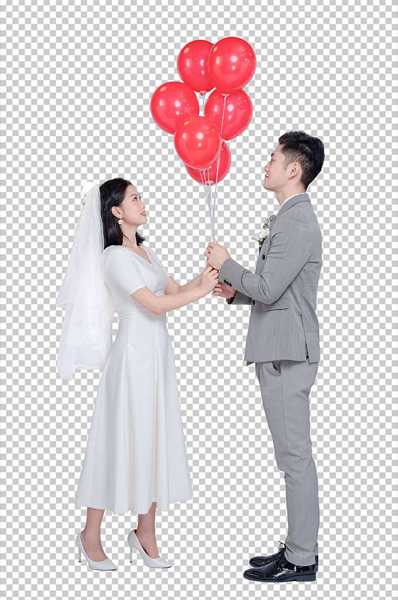 婚礼男女人物免扣PNG现代摄影图