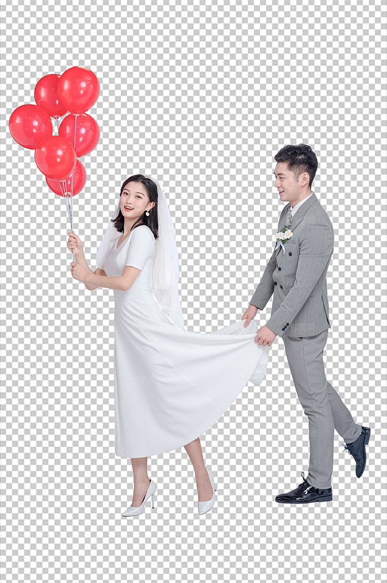 浪漫婚礼男女人物创意PNG摄影图