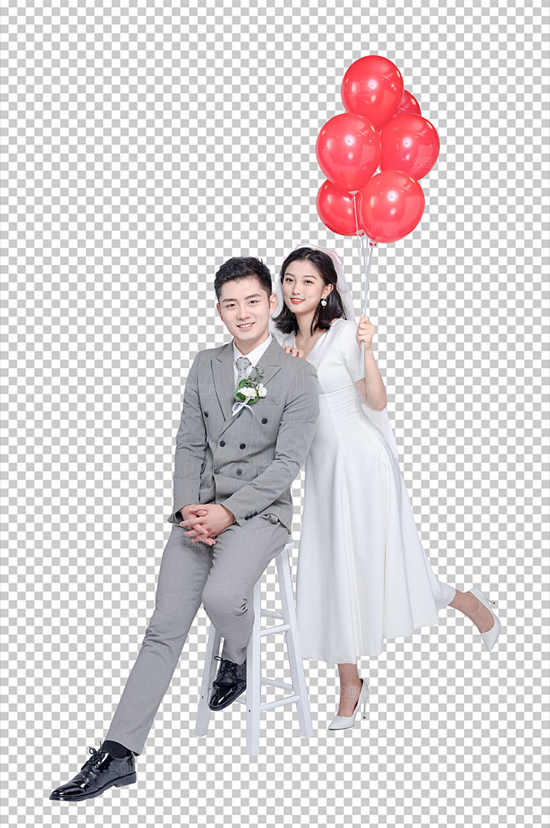 现代婚礼男女人物高清PNG摄影图