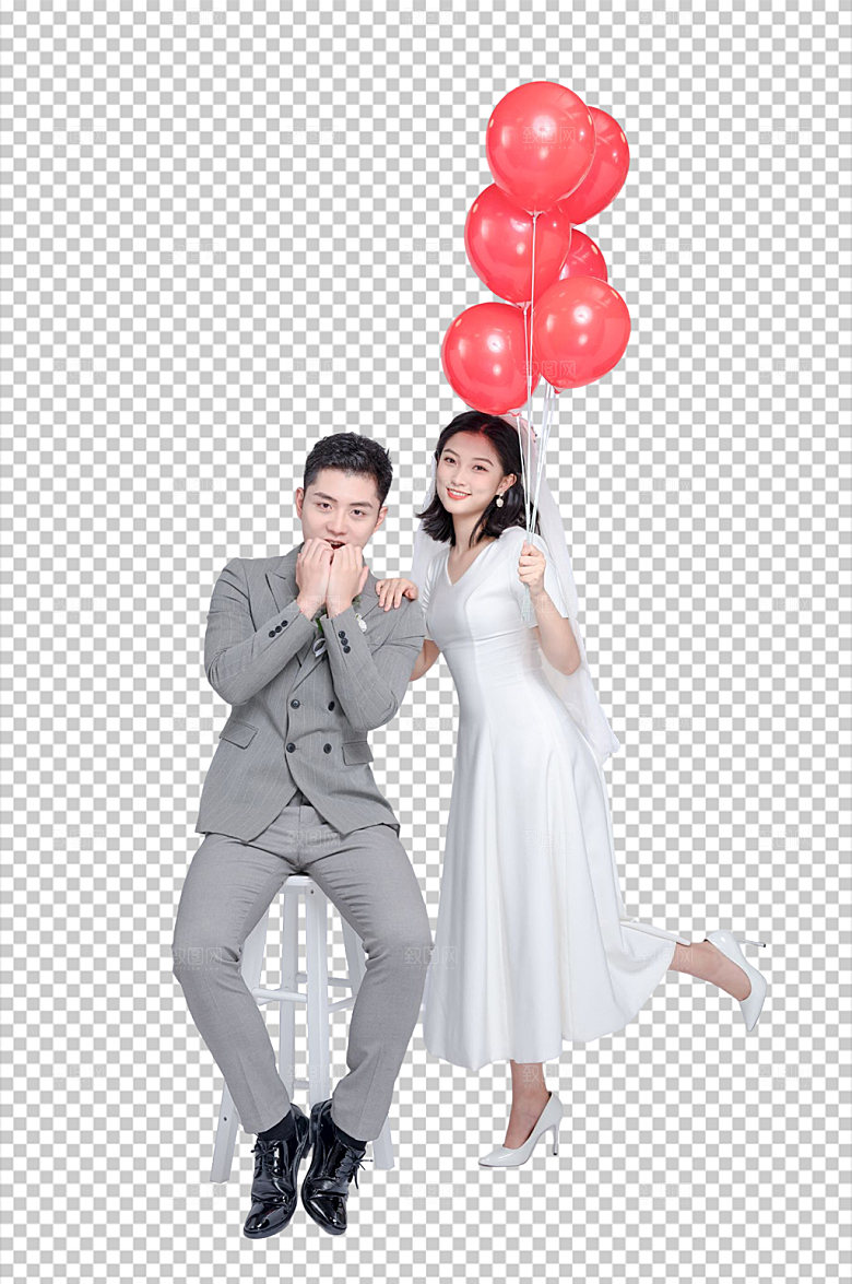 唯美婚礼男女人物创意PNG摄影图