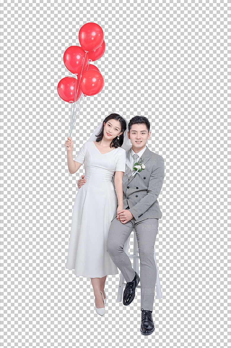 浪漫婚礼男女人物创意PNG摄影图