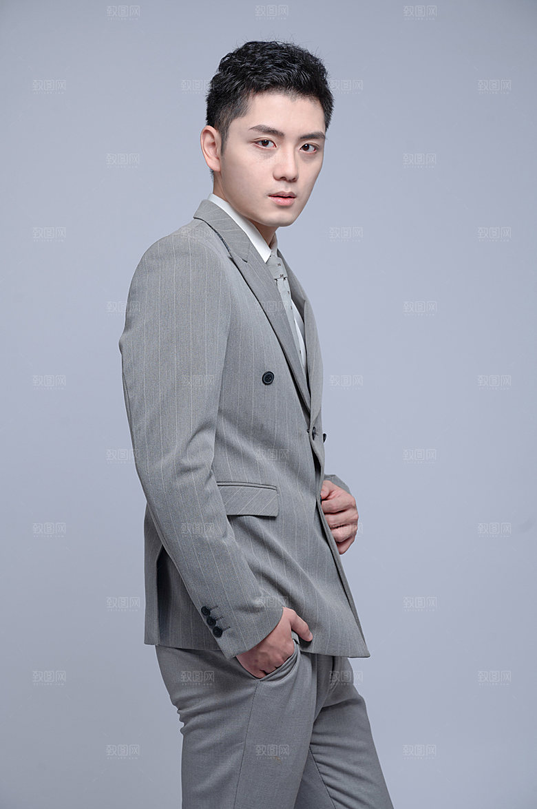 西装新郎婚礼男人物时尚摄影图
