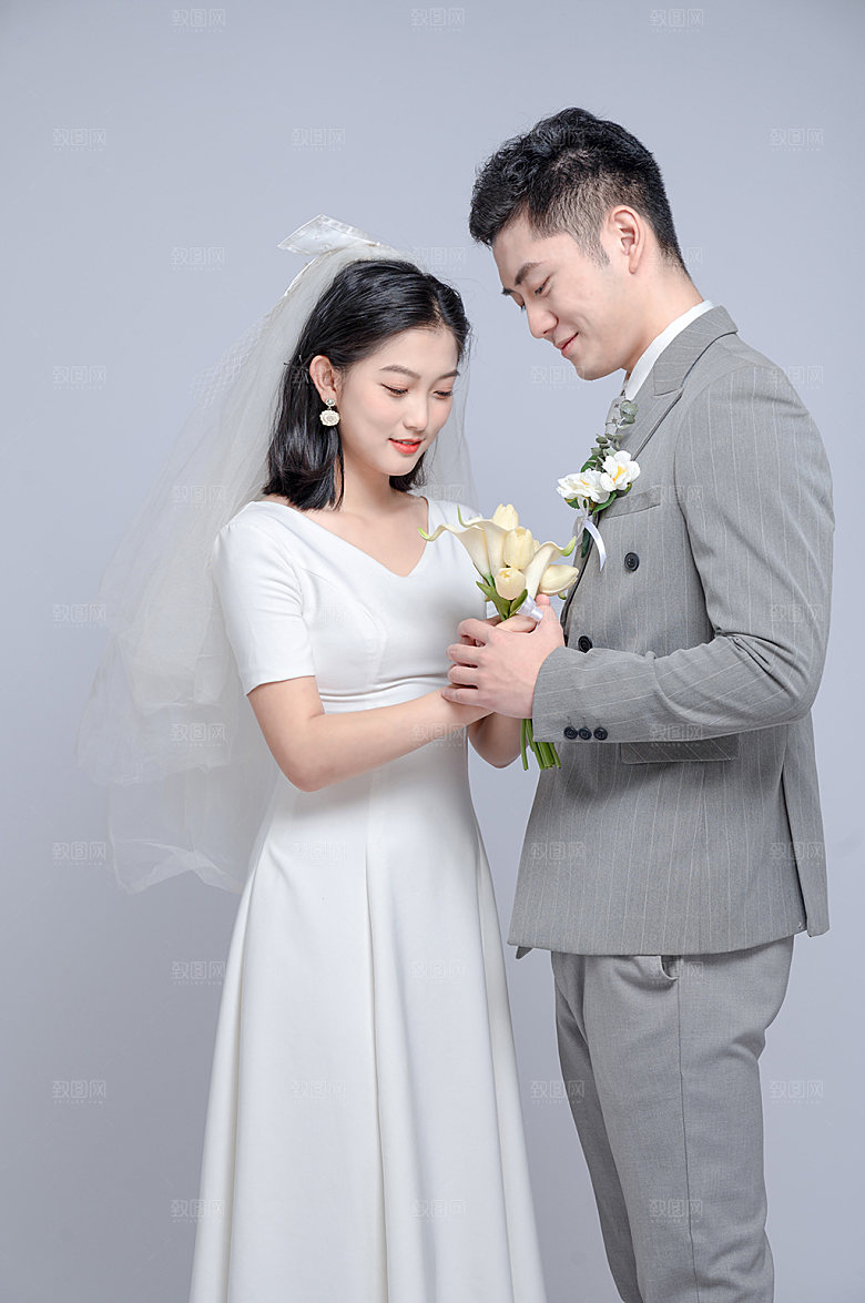 甜蜜创意婚礼人物大气摄影图