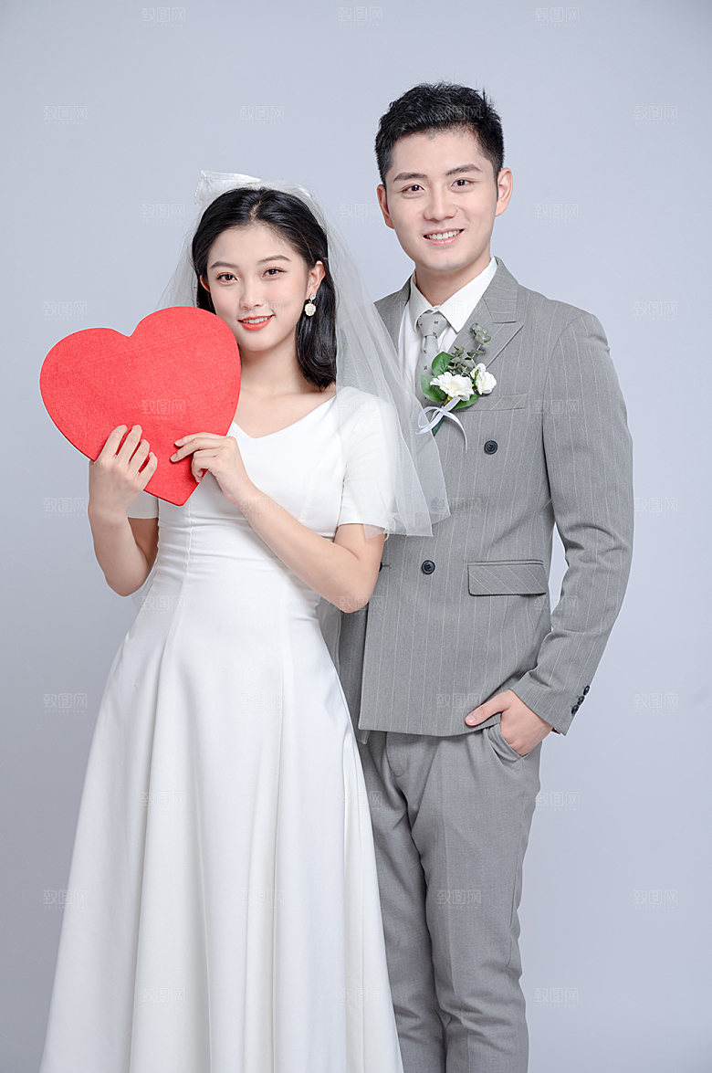 甜蜜男女婚礼人物创意摄影图