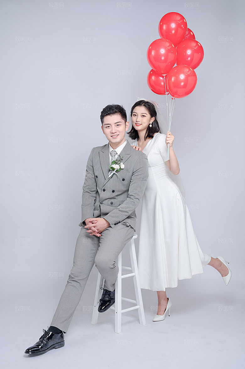 创意结婚婚礼男女人物大气摄影图