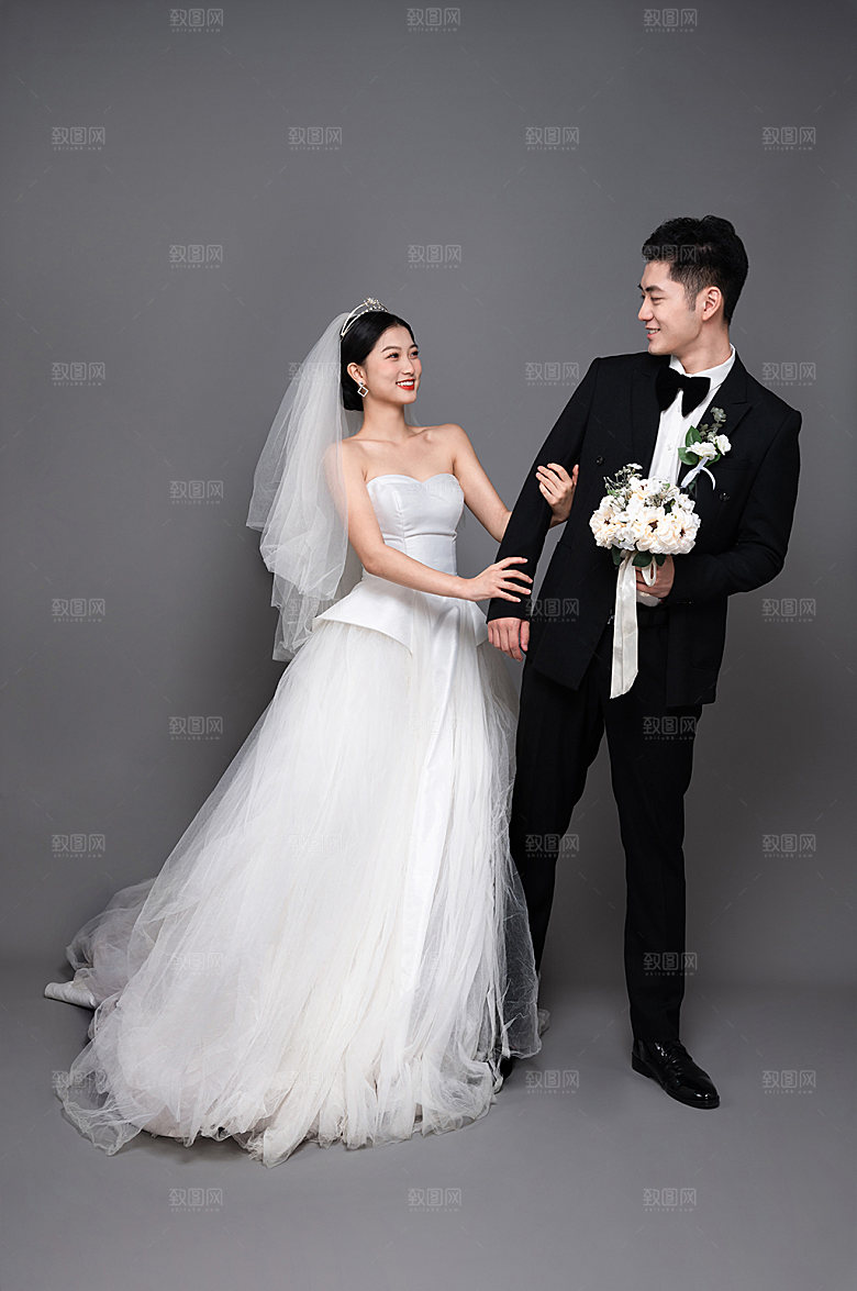 甜蜜婚纱照婚礼人物大气摄影图