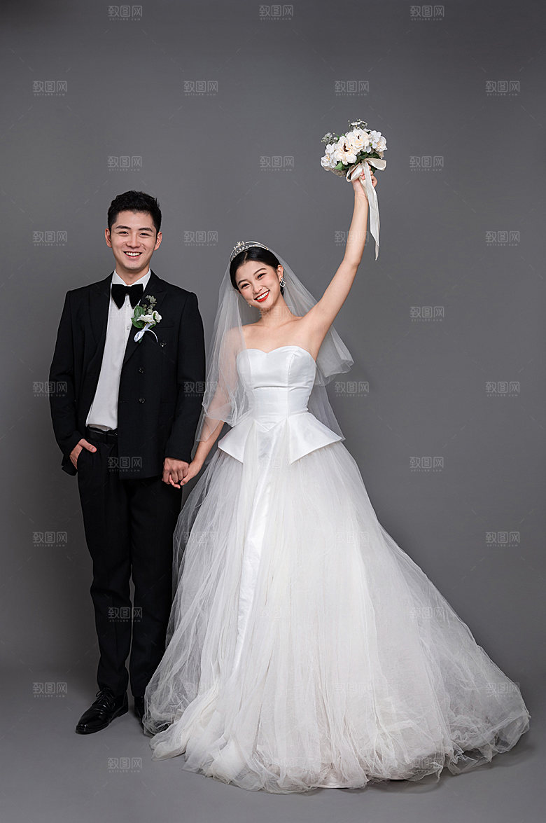 美丽婚纱照婚礼人物创意摄影图