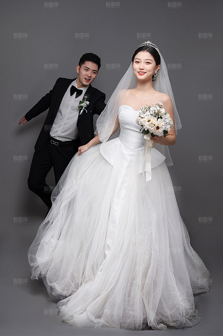浪漫婚纱照婚礼人物清新摄影图