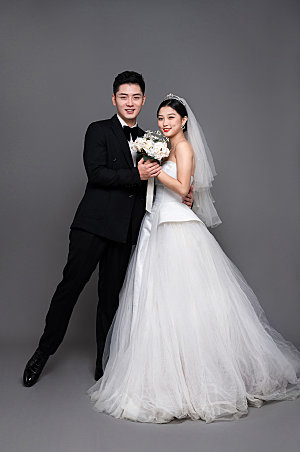 时尚婚纱照婚礼男女人物高端摄影图