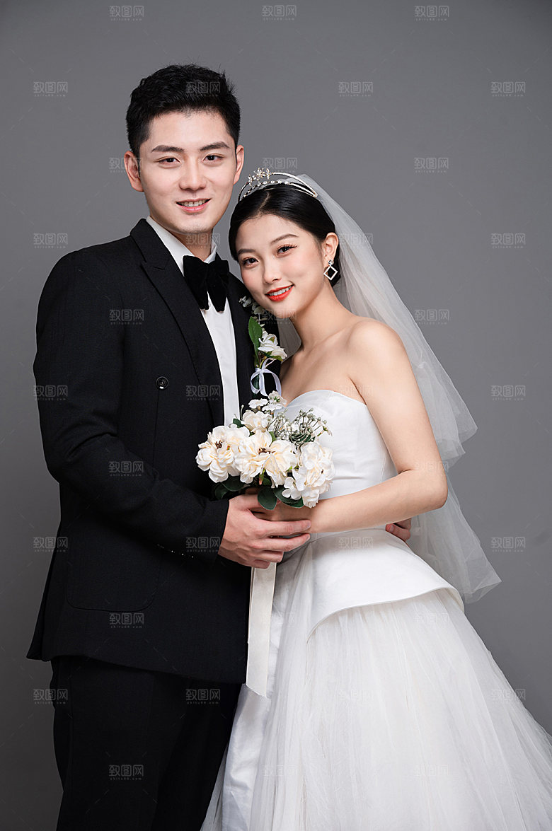 高级感婚纱照婚礼人物大气摄影图