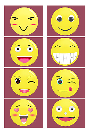 创意搞怪笑脸表情包免抠插画模板