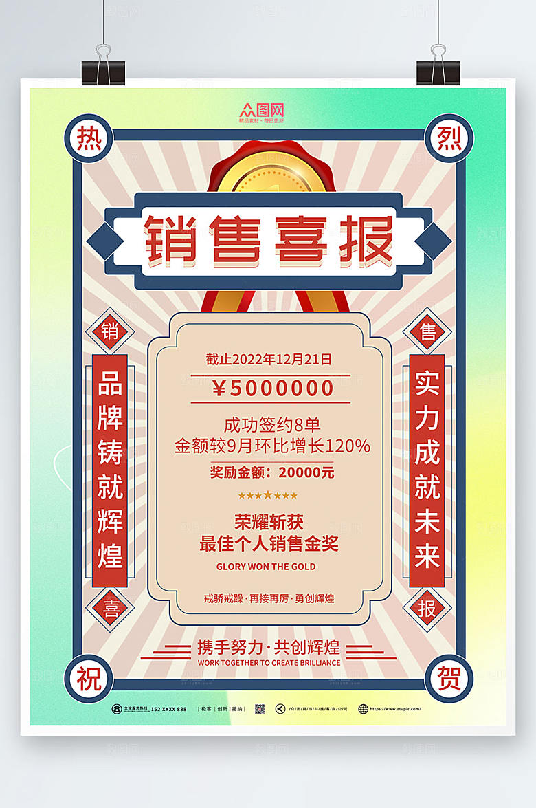 时尚销售喜报原创高端海报