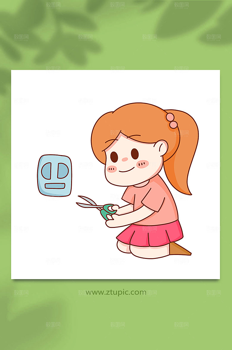 简约导电用电安全时尚人物插画