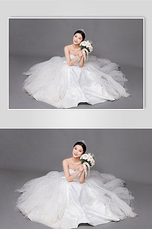 西式新娘婚纱照婚礼精修大气摄影图