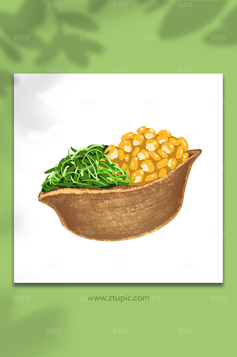 现代日料海草玉米寿司元素高端插画
