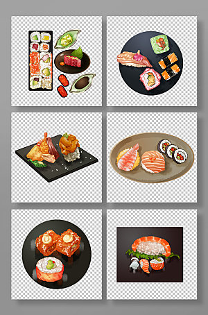 可爱日本寿司日料美食元素卡通插画
