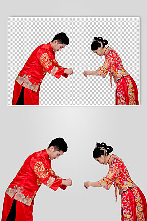 传统对拜中式婚礼精美人物摄影照