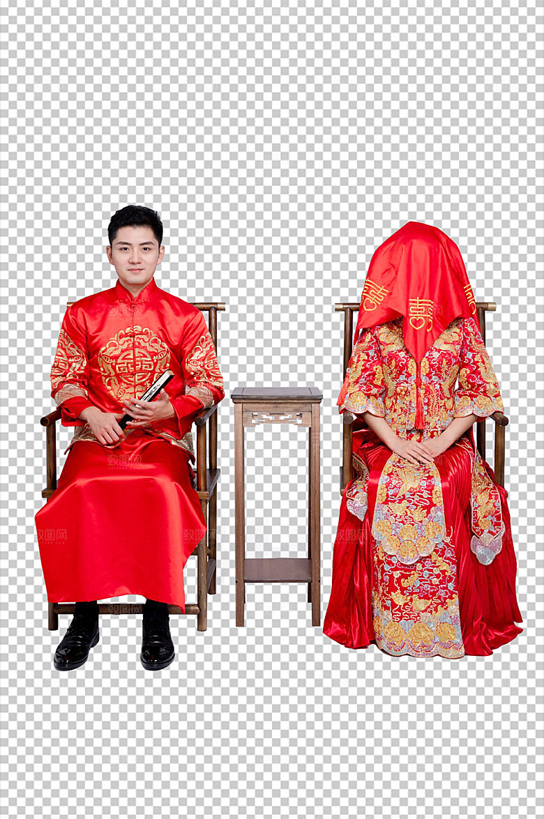 美满婚礼人物免扣PNG摄影照