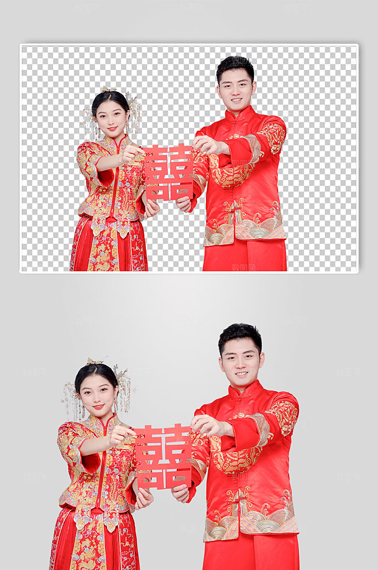 传统婚礼人物免扣PNG摄影照