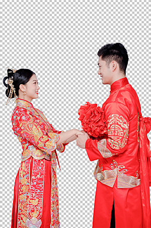 中式婚礼男女人物免扣PNG摄影照