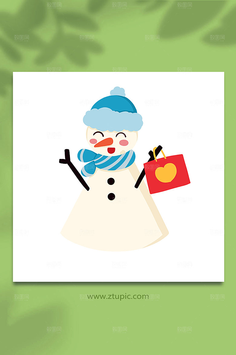 喜庆送礼物小雪节气元素精美插画