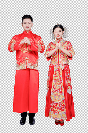 中式婚礼人物精美免扣PNG摄影照