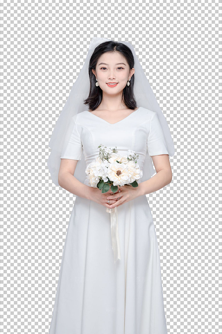 简洁婚礼新娘人物免扣PNG摄影照