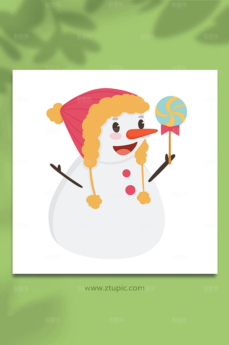 简洁波板糖雪人小雪节气卡通插画