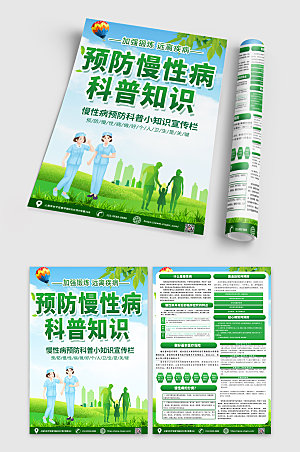 清新绿色预防慢性病内容宣传单dm