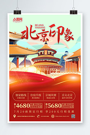 国潮风北京印象旅游宣传海报