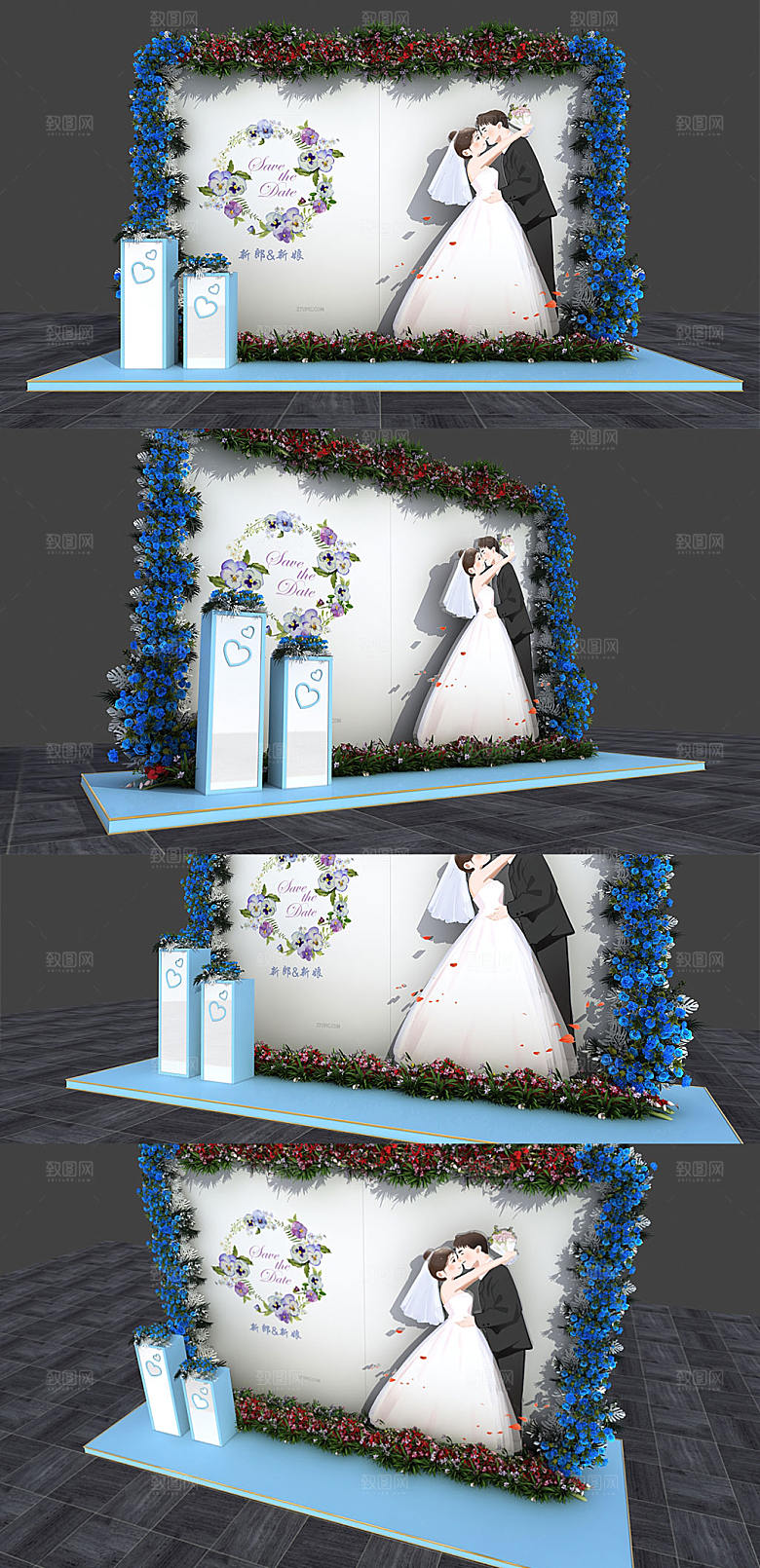 简洁纯白浪漫婚礼迎宾区美陈