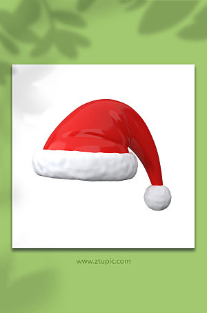 素雅红白圣诞节帽子C4D模型