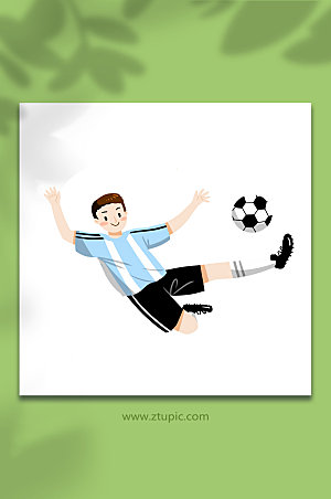 简洁世界杯足球运动员素材插画