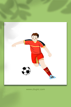 时尚世界杯足球运动员素材插画