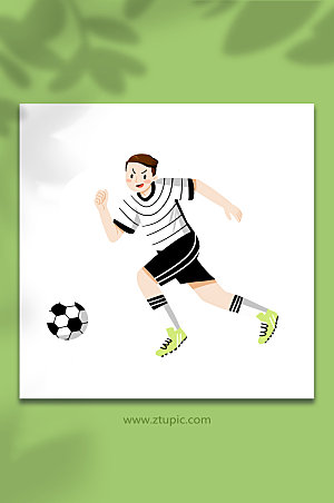 激情世界杯足球运动员素材插画