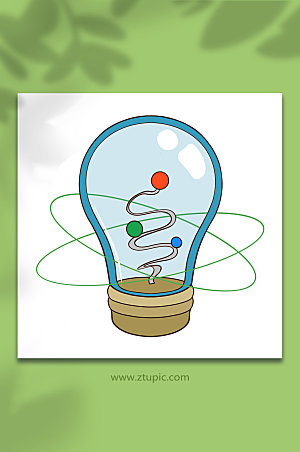 大气手绘化学灯泡科学元素插画
